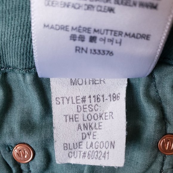 Mother The Looker Ankle In Blue Lagoon Skinny Fit Stretch Jeans - Picture 10 of 10